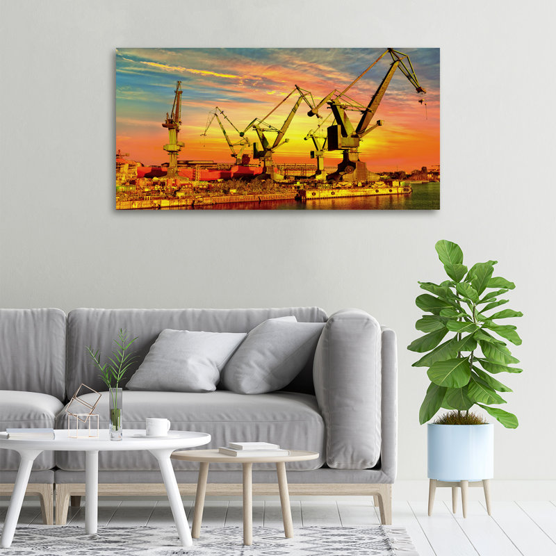 Shipyard In Gdansk - No Frame Print on Canvas