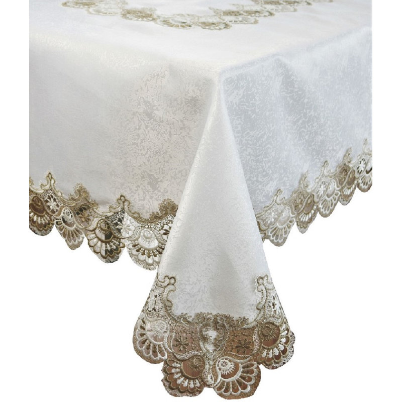 Nappe Florale, Blanc, 90 po x 60 po