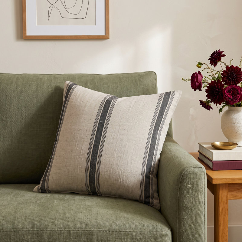 Sonia Striped Linen Reversible Pillow Cover