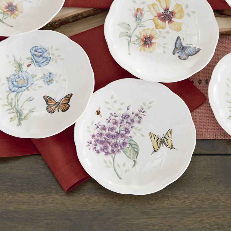 Lenox Butterfly Meadow 6 Piece Appetizer Plate Set