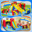 Parc aquatique gonflable 10 en 1, jeu gonflable pour enfants avec longue glissade, piscine et zone de soccer, souffleur d'air de 550 W inclus