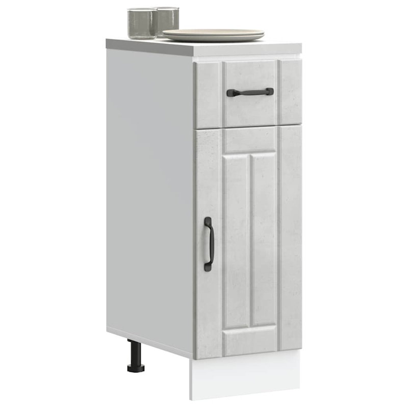 Kitchen Base Cabinet Lucca Engineered Wood, Concrete Grey