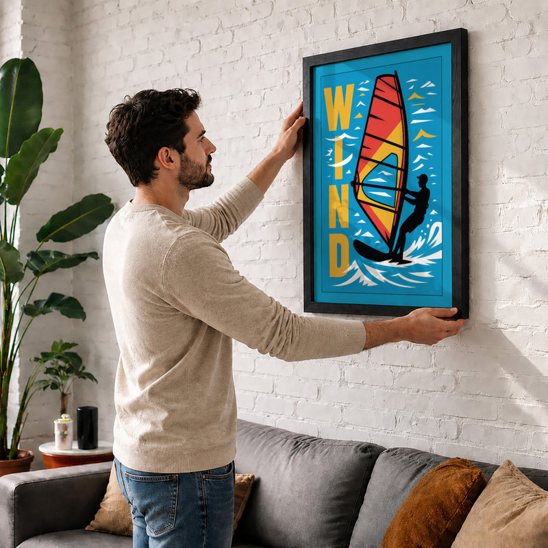 Wind Rider Modern - Print, A4 - 29.7 x 21.0 cm, White