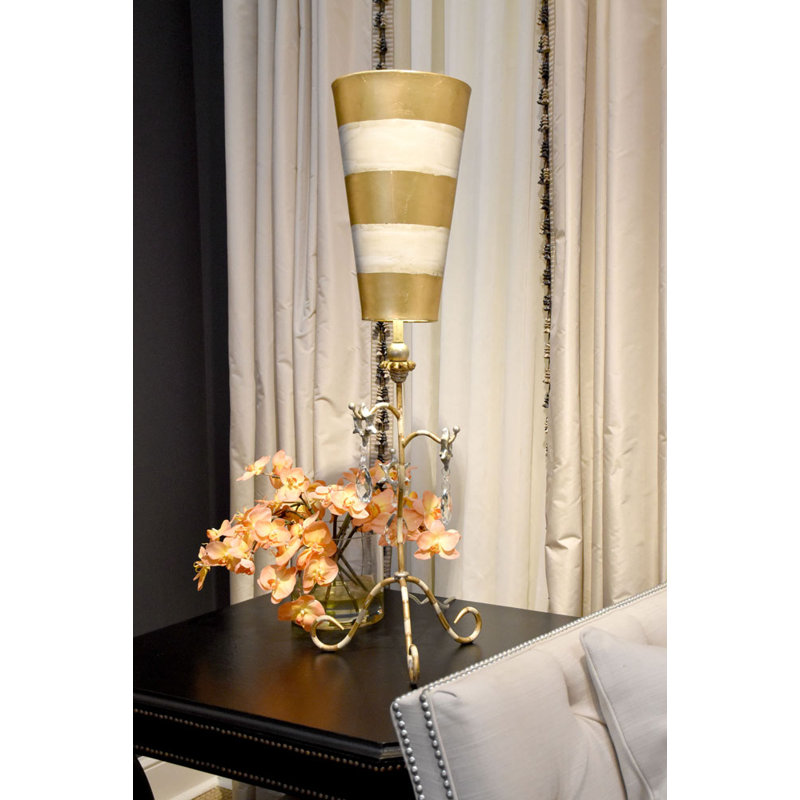 Tivoli 38" Tripod Table Lamp, Gold/Cream