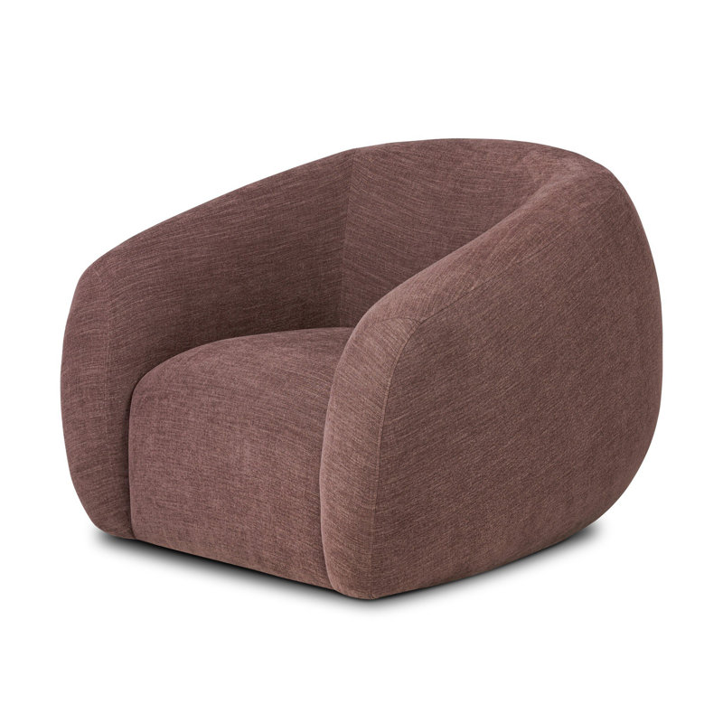 Upholstered Swivel Barrel Chair, Laughlin Plum