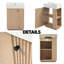 Meuble-lavabo compact de 21,6 pouces avec lavabo en céramique, armoire à grain de bois et rangement double pour les petites salles de bain