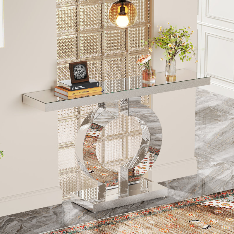 110cm  Modern Glass Console Table