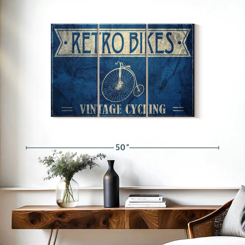 Mehar Retro Bikes Typography, 24" H x 38" W