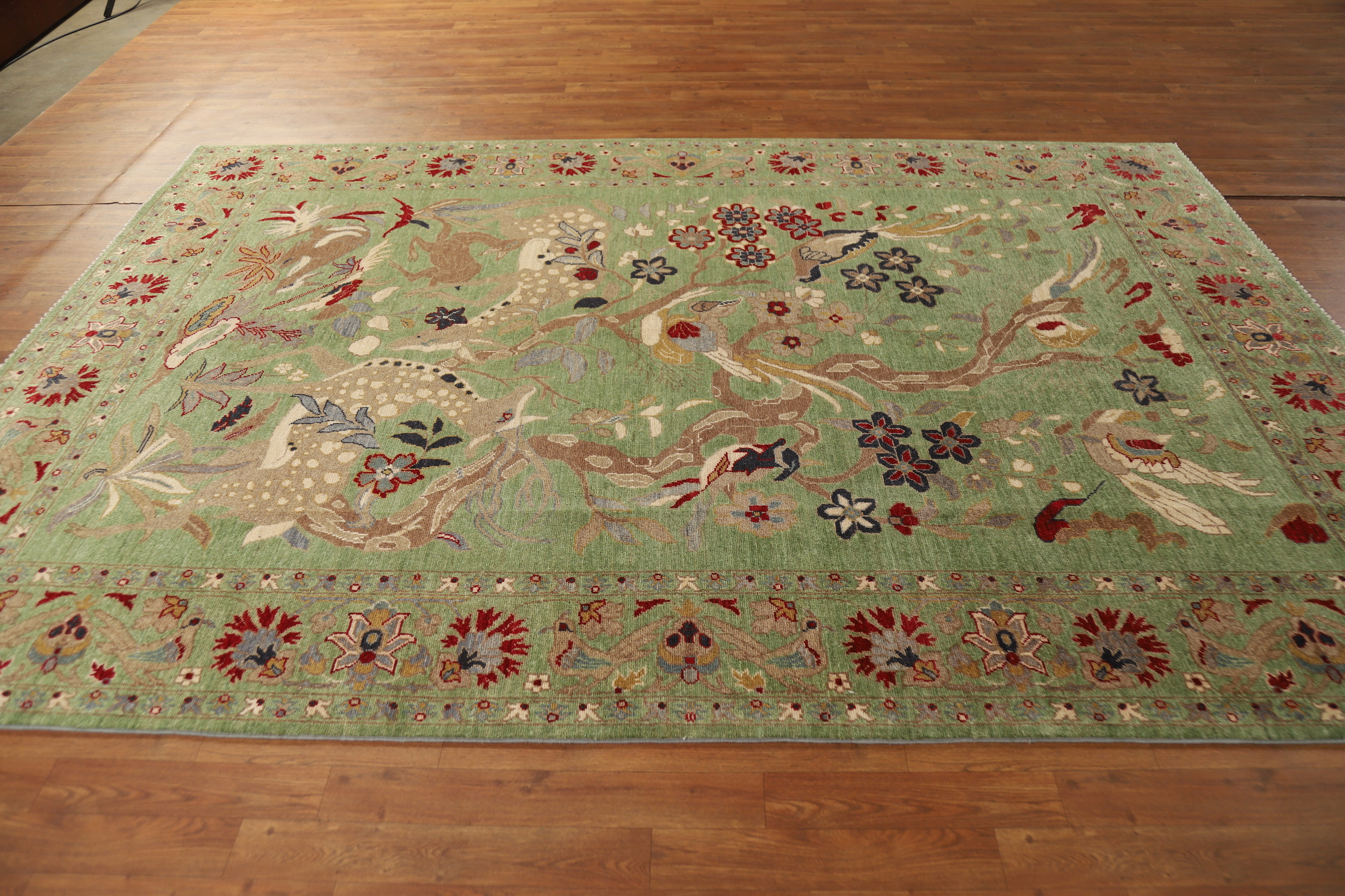 Rugsource Animals Design Green Ziegler Oriental Area Rug | Wayfair