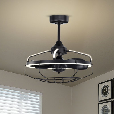 Ventilateur de plafond lustre à 3 pales 24,87 po avec télécommande et ensemble d'éclairage inclus