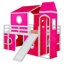 Lit mezzanine double avec tente et tour rose Slide