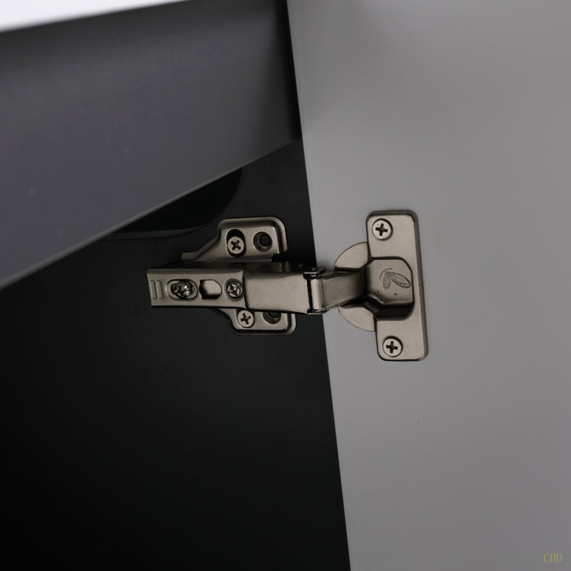 Meuble-lavabo autoportant 48 po et 3 portes d'armoire à fermeture en douceur (emballage KD) - sans le lavabo, Blanc