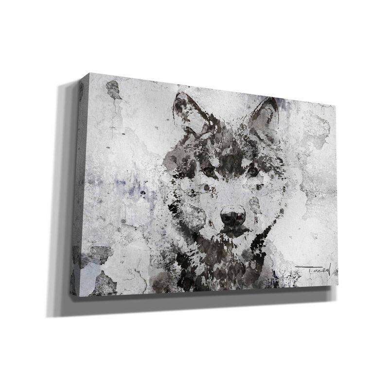 Graffiti épique «Rustic Wolf Portrait 3» par Irena Orlov, H 18 po x l 26 po x P 0,75 po