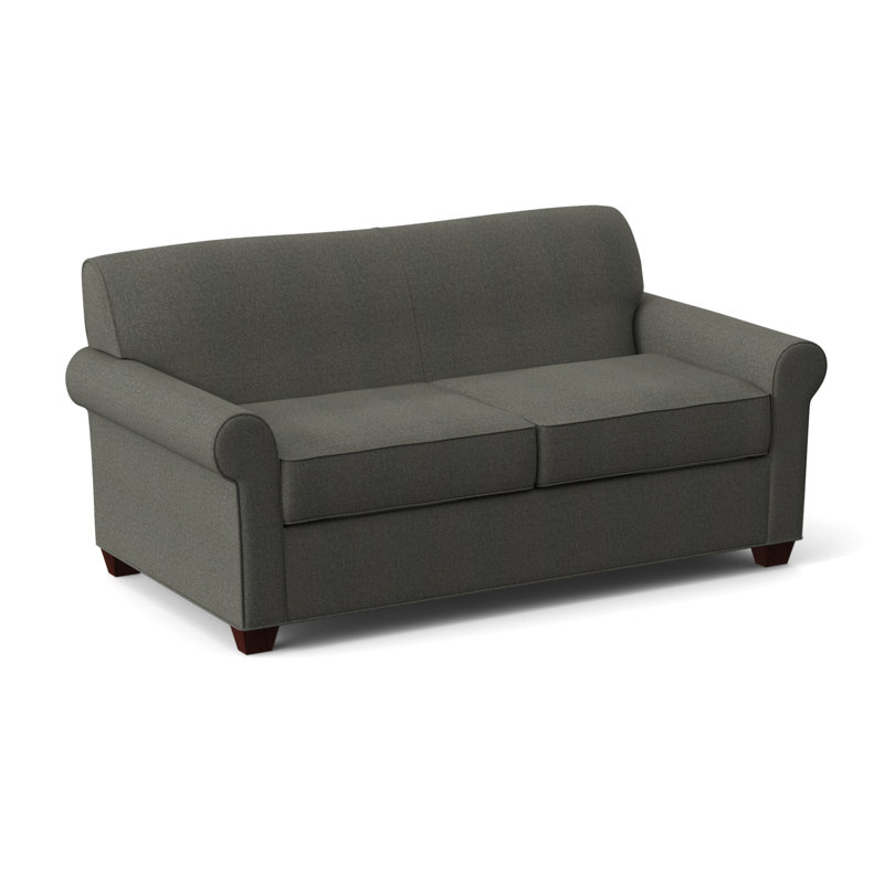 Finn Rolled Arm Sofa with Reversible Cushions, Empire Mahogany, Dorset Ash, 34" H x 75" W x 36" D