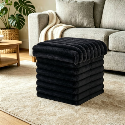 Repose-pieds pliant avec rangement, repose-pieds rembourré et pliable avec siège rembourré pour la chambre à coucher du salon