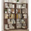 Ensemble de 2 bibliothèques à combinaison d'angle peu encombrantes 55 cm plus 80 cm de longueur couleur brun foncé-1250547994