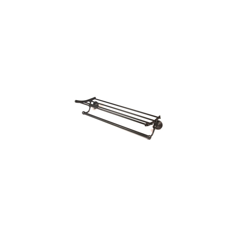 Tansey Metal Floating Shelf with Towel Bar, Bronze