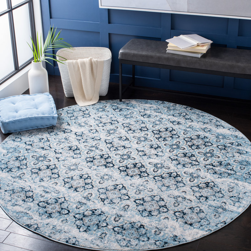 Beltram Performance Damask Rug, Round 6'7"