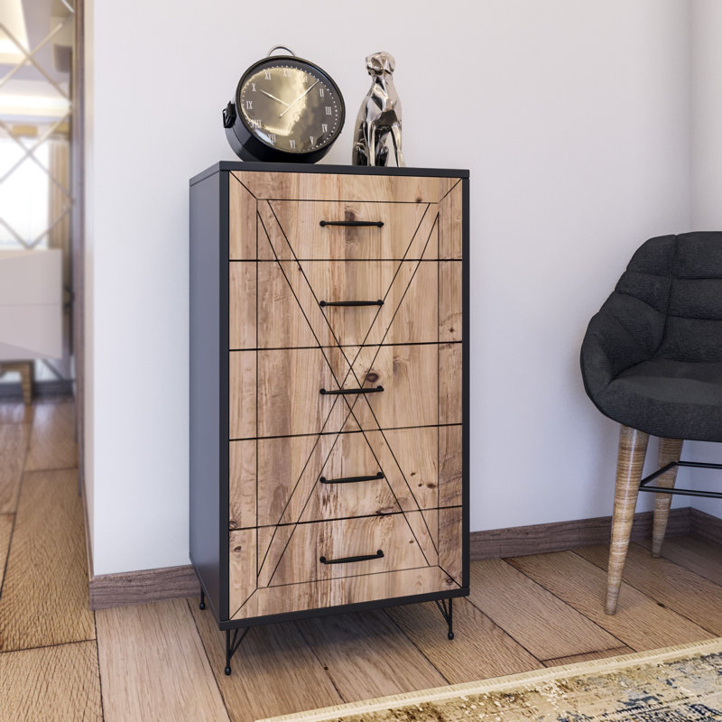 Mcclaskey 50cm W 5 - Drawer Chest of Drawers