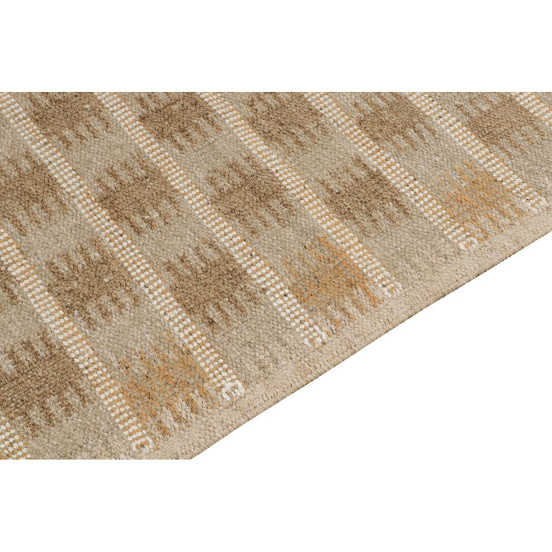 Scandinavian Custom Hemp Rug In Brown Geometric Pattern By Rug & Kilim, Rectangle 10' x 14'