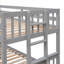 Lit superposé séparable de style Playhouse en bois massif gris froid avec lit gigogne et tiroirs de rangement pour la chambre à coucher