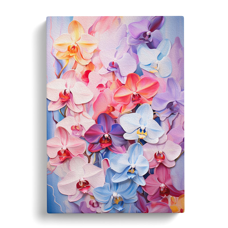 Orchid Flower Colour Field - Wrapped Canvas, 50cm H x 35cm W x 3cm D