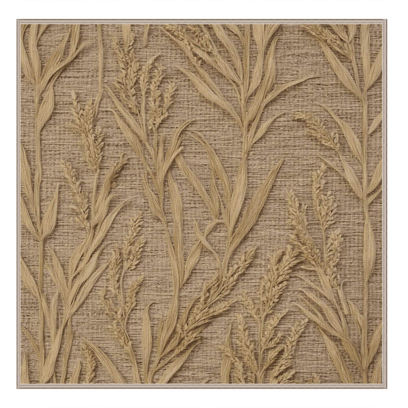 Tapis botanique beige lavable à la machine, Carré 5 pi