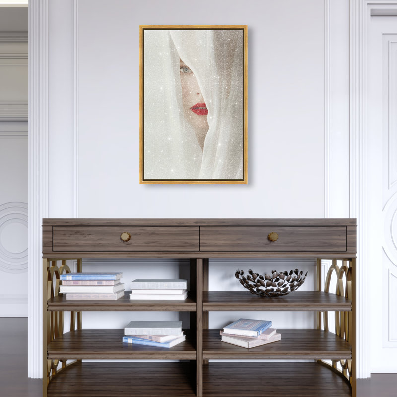 Secret Under Silk Print by Oliver Gal, 25"H x 17"W, Gold Floater Frame