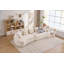Canapé courbé sans os, canapé modulaire à compression, blanc haute densité, canapé-lit pour salon, salon, appartement, chenille