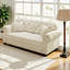 Canapé Chesterfield de 63 pouces de style Mid-Century avec repose-pieds, accoudoirs roulés et garniture cloutée-786885095