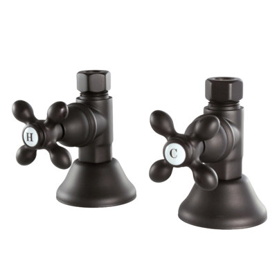 Kingston Brass Trimscape 1/2-Inch FIP x 1/2-Inch OD Comp Quarter-Turn Straight Stop Valve