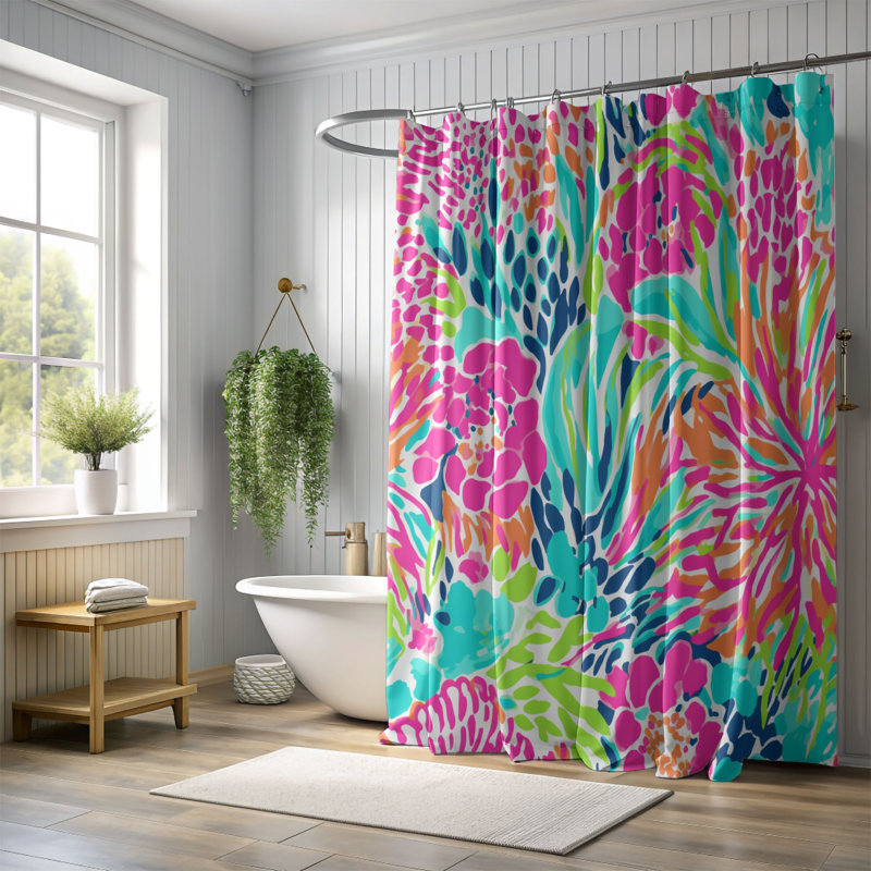 Rideau de douche standard 1 pièce, H 74 po x l 71 po