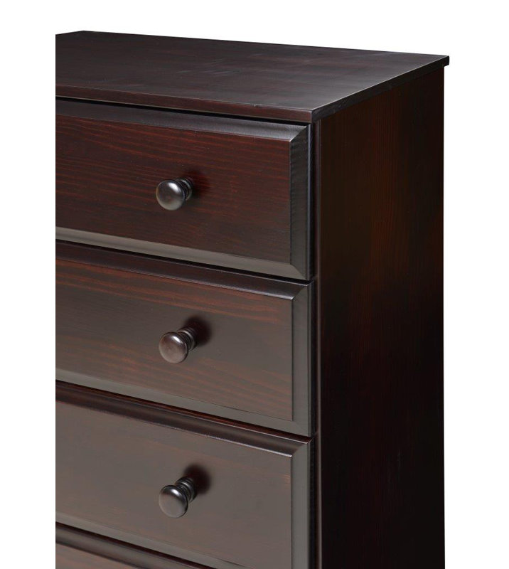 Commode 5 tiroirs Alayna, Cappuccino