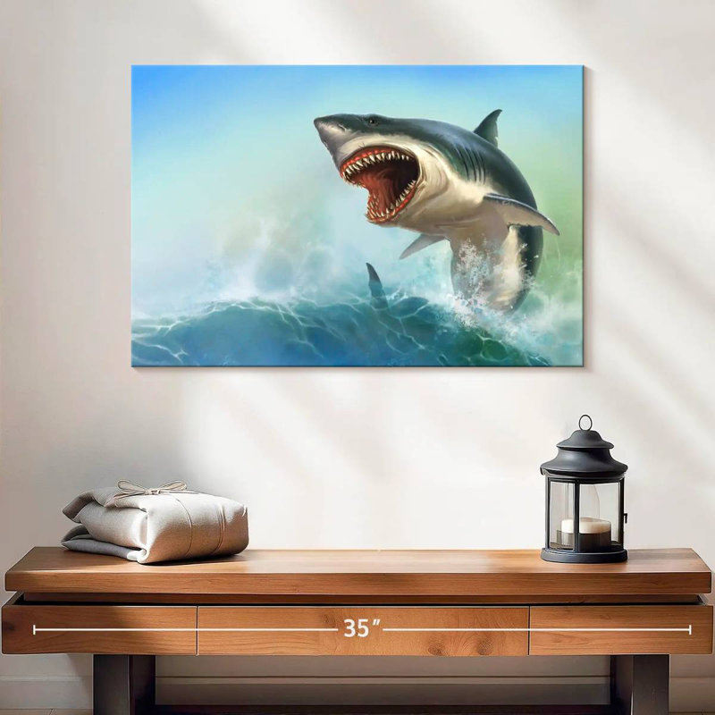 Crowle effrayant requin, H 16 po x l 24 po