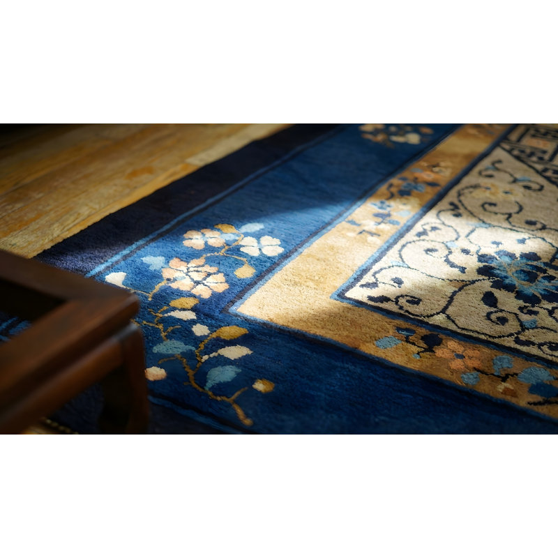Antique Peking Chinese Medallion Beige 1900s Rug
