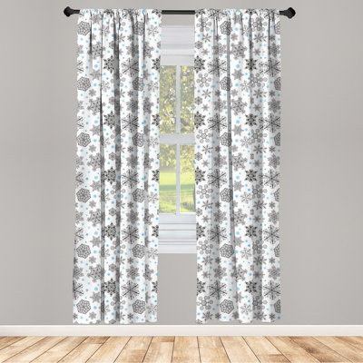 Snowflake Semi-Sheer Rod Pocket Curtain Panels