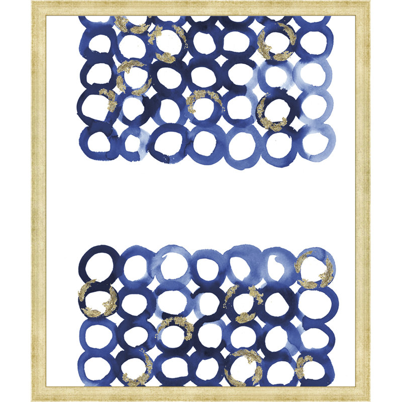 Phases In Step 1 Blue/Gold Painting by Studio NYC Design, 26" H x 22" W x 2" D