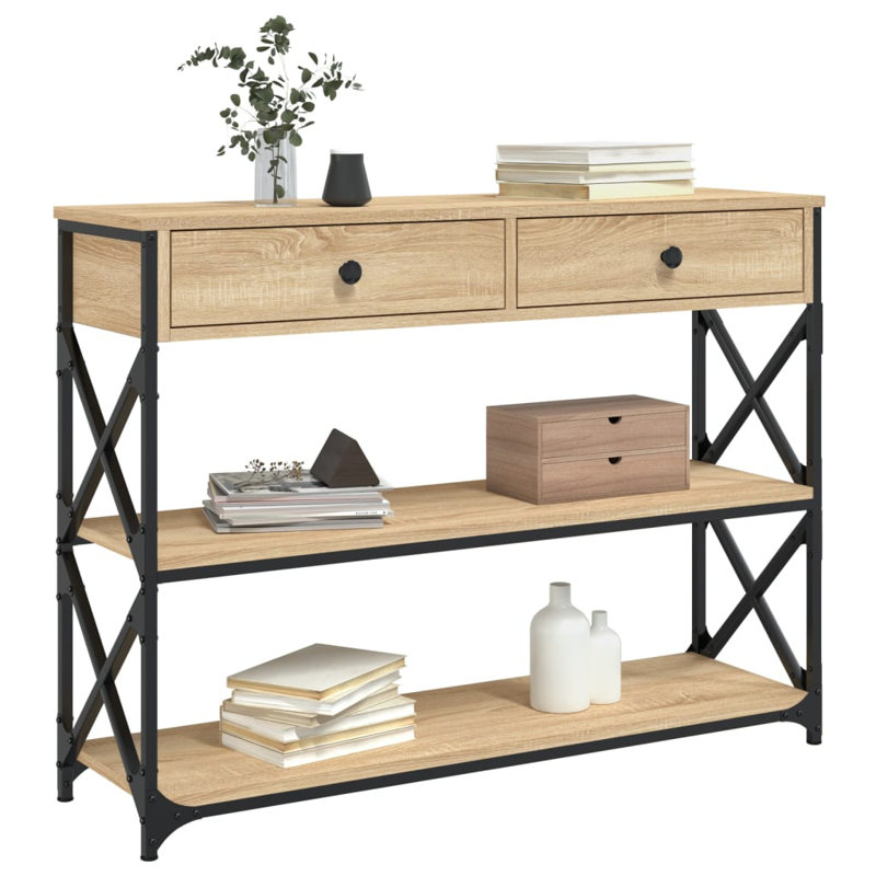 Console Table, Sonoma Oak, 75cm H x 100cm W x 28cm D