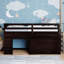 Lit mezzanine simple avec armoire et tablette-129228690
