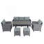 Ensemble de 6 chaises d'extérieur en osier de rotin pour patio, chaise, tabourets et table-1027385655-1027385657