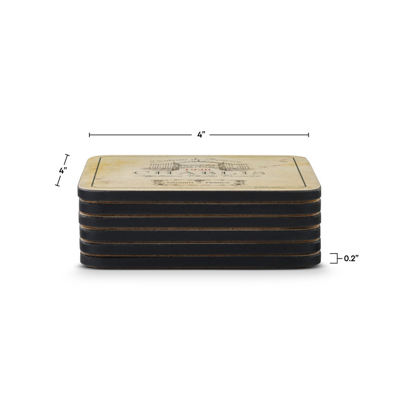 Sous-verres Pimpernel Vin De France S / 6 4 po x 4 po