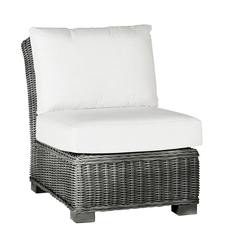 Fauteuil de chambre modulaire rustique tissé - gris ardoise, Gris ardoise, InsideOut® Rollo ‑ lin dentelle, Pas de soudure