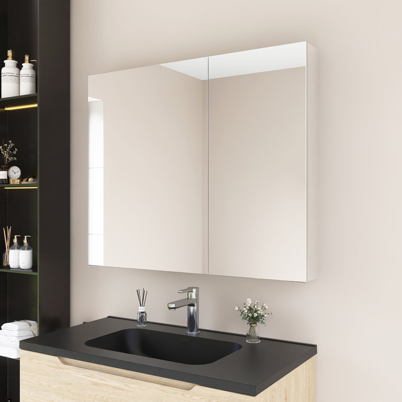 Rectangular Medicine Cabinet With Mirror, 30" H x 36" W x 4.81" D