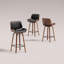 Tabouret de comptoir pivotant en bois cintré Mid-Century-133656697