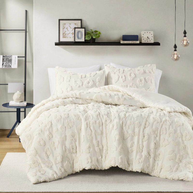 Housse de couette chenille en taille double / grand - animal texturé, 2 taies d'oreiller, tissu de lit doux, microfibre