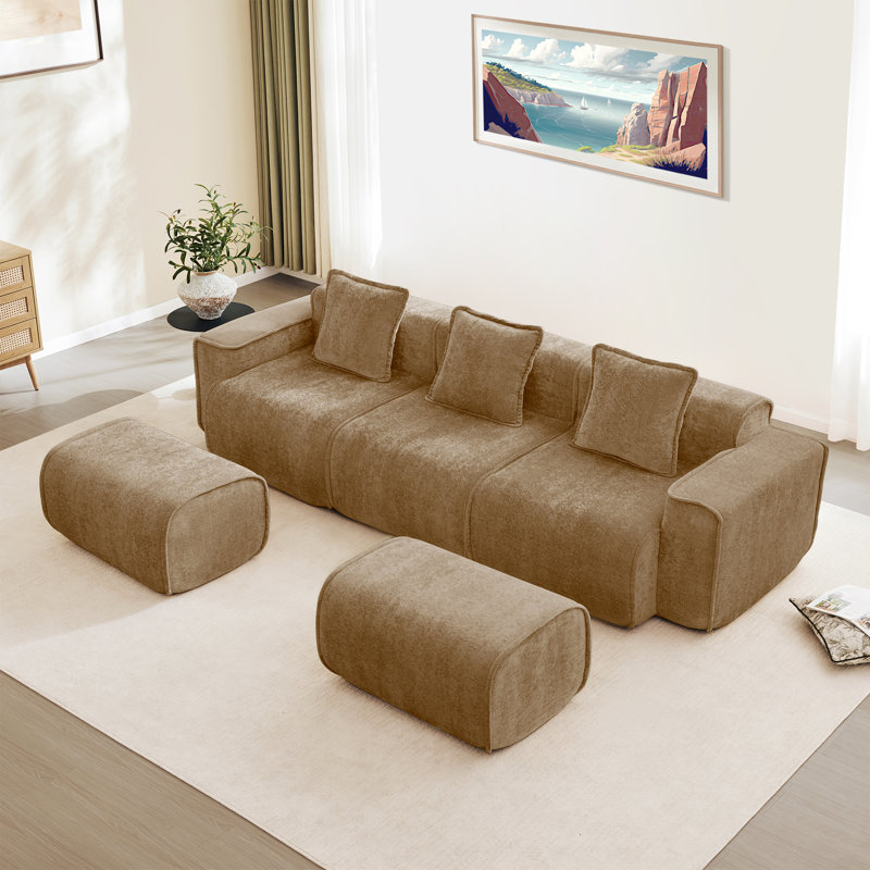 Canapé modulaire Boneless, Brun, H 31,1 po x l 108,66 po x P 59,84 po, 5