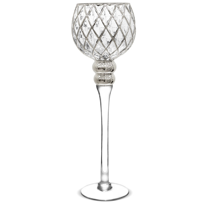Joppatowne Glass Tabletop Candelabra and Candlestick, 40cm H x 10cm W x 10cm D