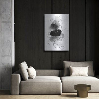  «Black and White Tango» par Rich Monet, art mural en métal, 16 po x 24 po