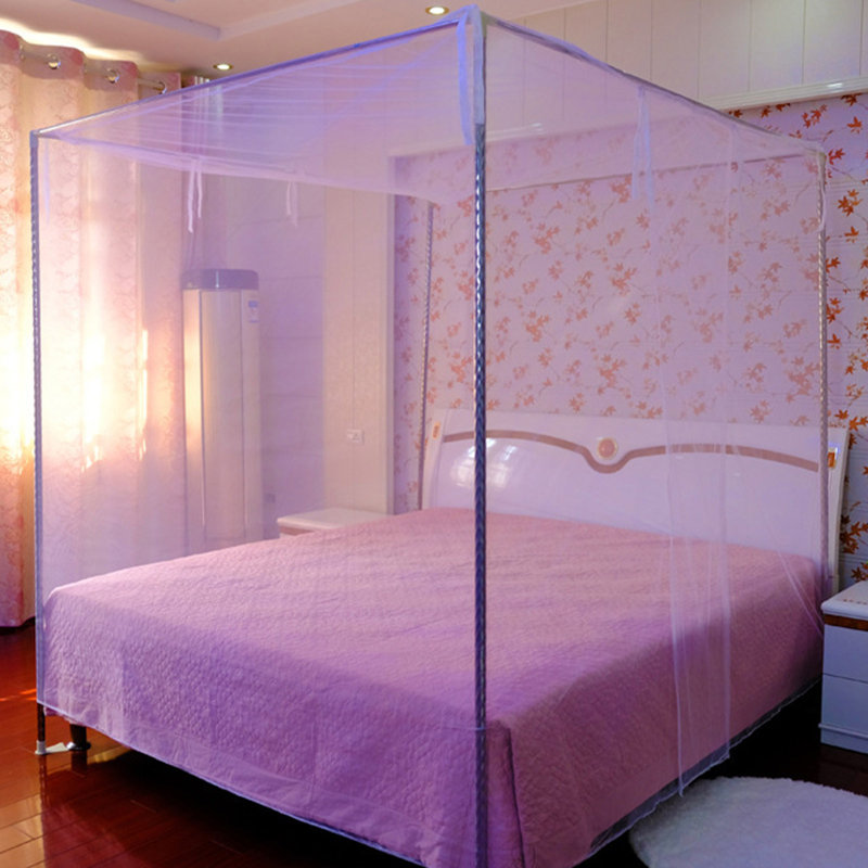 Moustiquaire de tente pour lit à ouverture latérale d'un côté Filet de rideau pour décoration de chambre à coucher pour lit simple sans cadre de lit