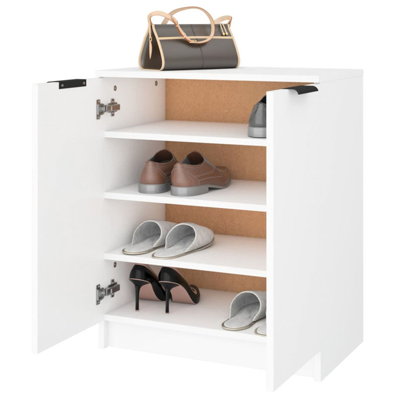 Shoe Cabinet Engineered Wood Hall Shoe Holder Cupboard Organiser Shelf, White
